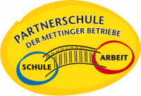 Partnerschule der Mettinger Betriebe Das Logo für Partnerschulen der Mettinger Betriebe. Ein gelber Klecks als Hintergrund, darauf eine Brücke zwischen den Worten